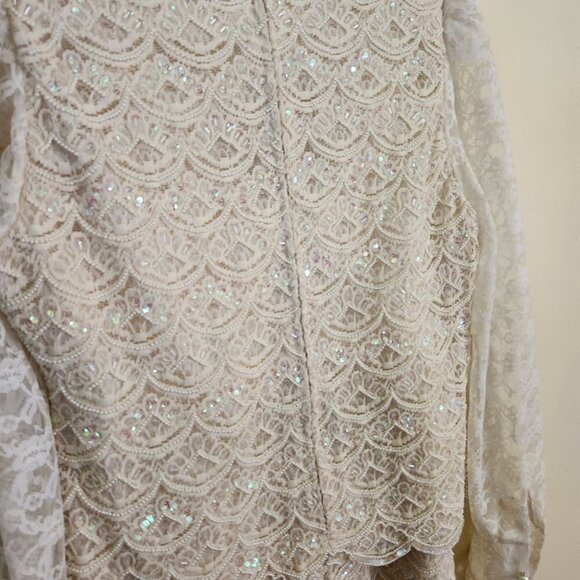Vintage Fully Beaded Sequined Gown Mother Of Wedding Size S(34) - Picture 6 of 11
